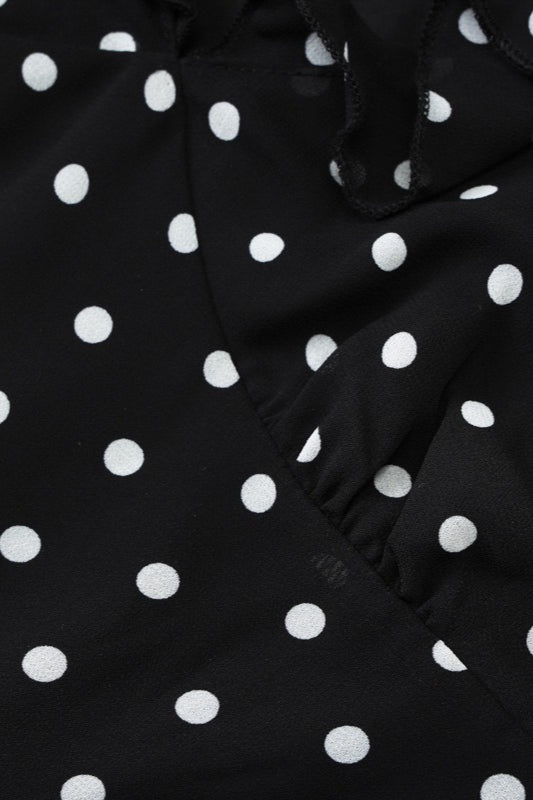 Polka Dot V-Neck Mesh Bodycon Mini Dress - View 3