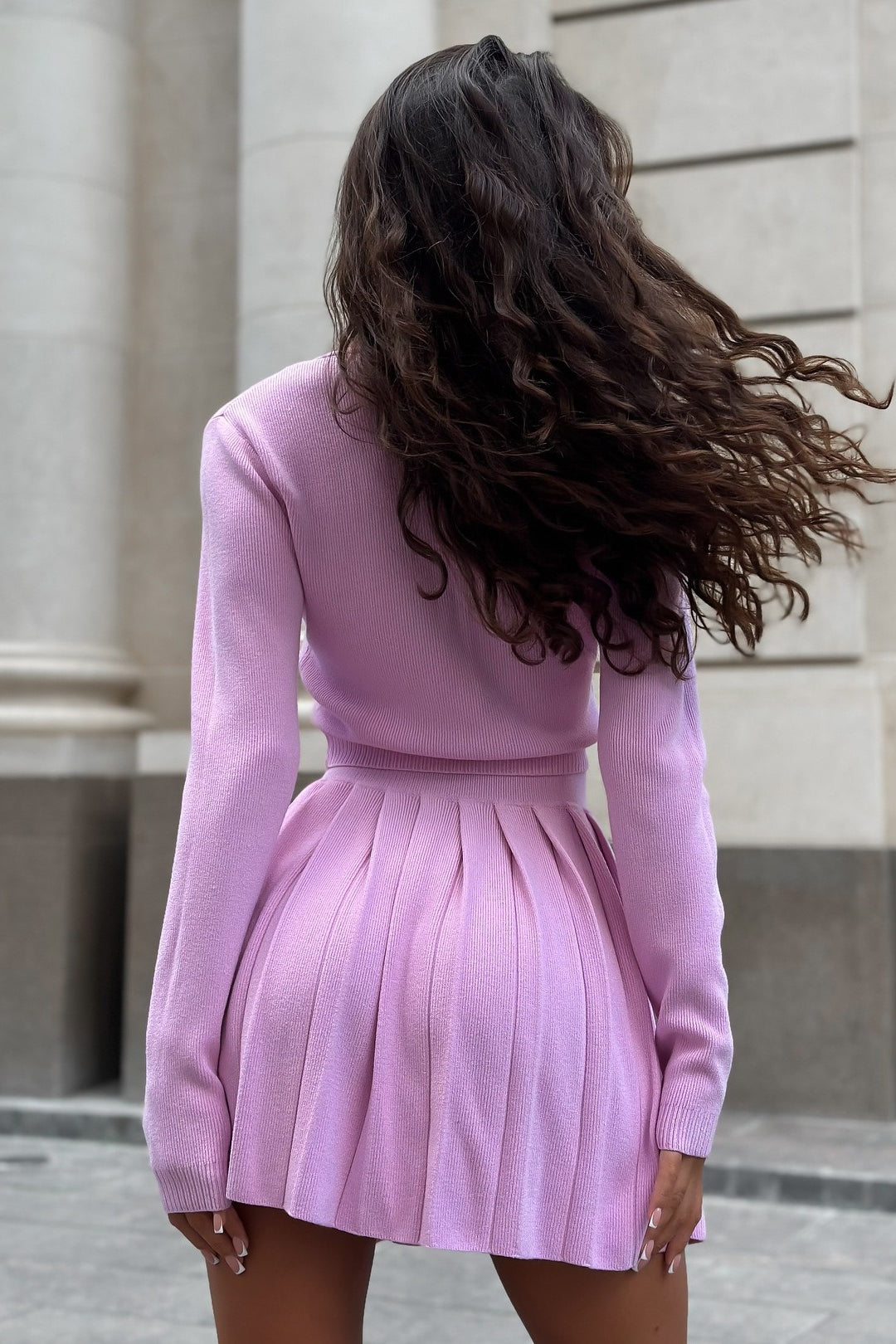 Sexy Knit Crop Top Two Piece Skirt Set