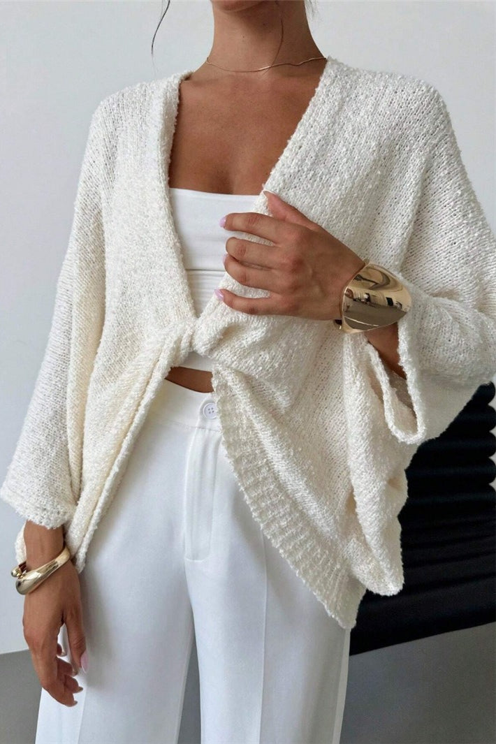 Draped Open Front Wrap Sweater