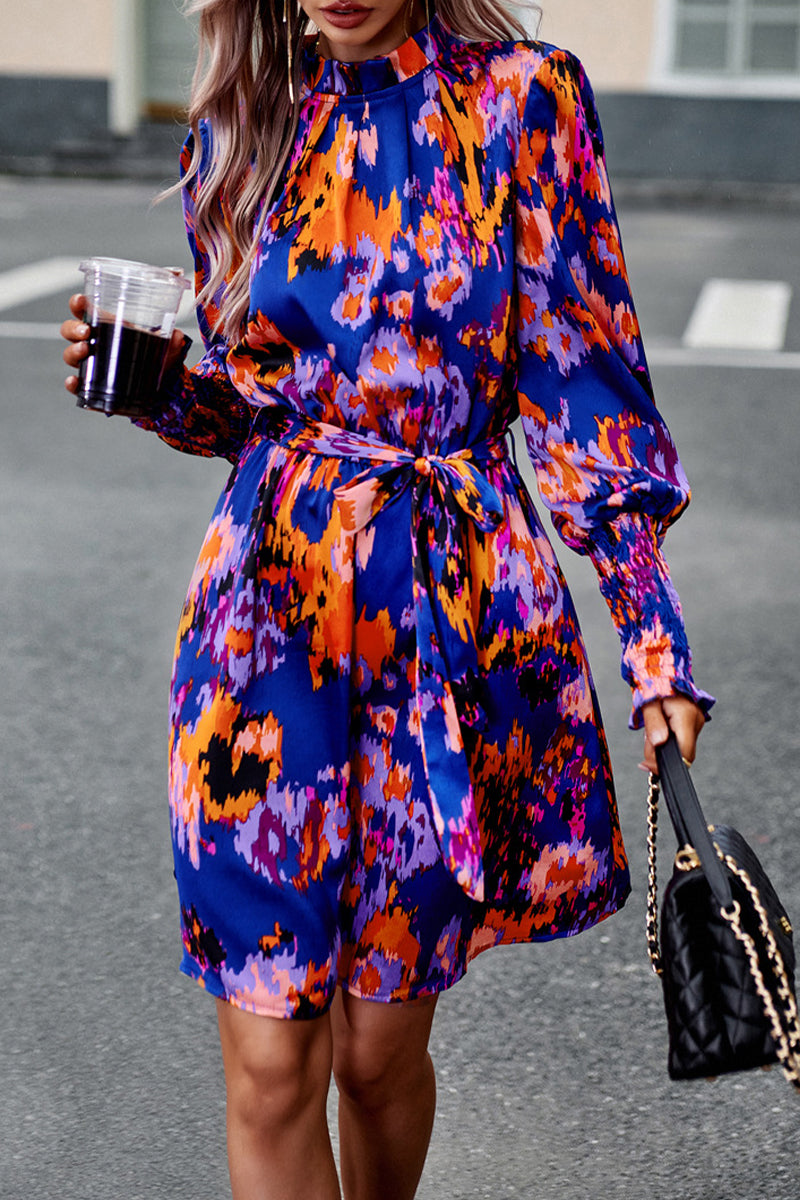 Leg of Lamb Sleeve Half Turtleneck Dress