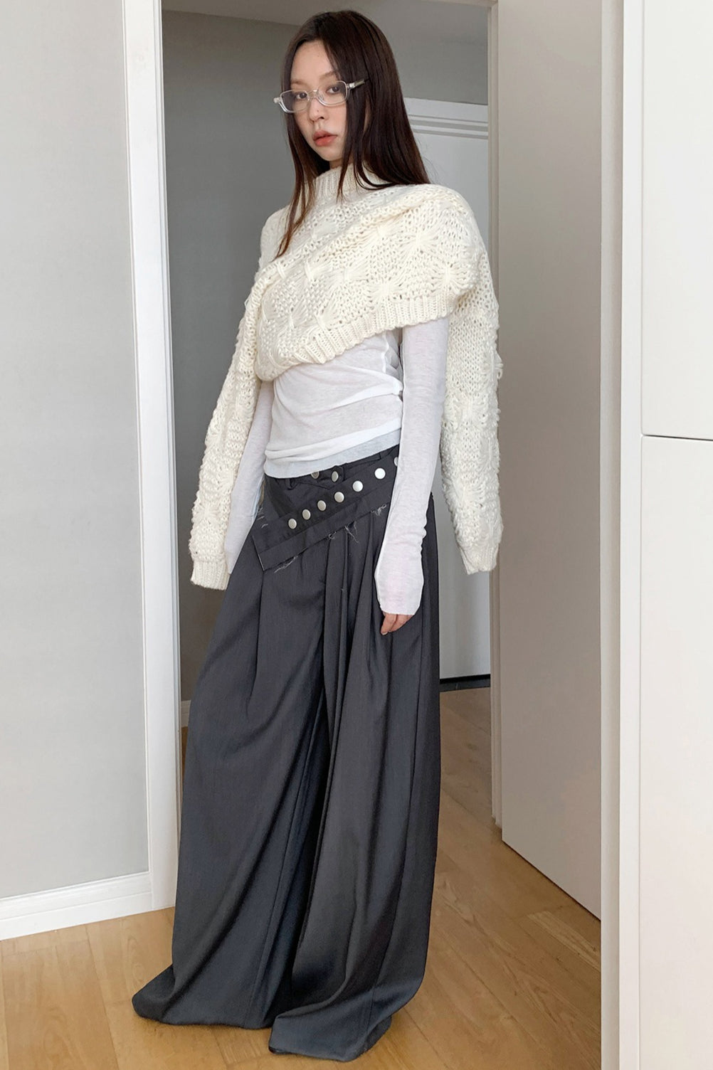 Vintage Wide-Leg Straight-Leg Pants