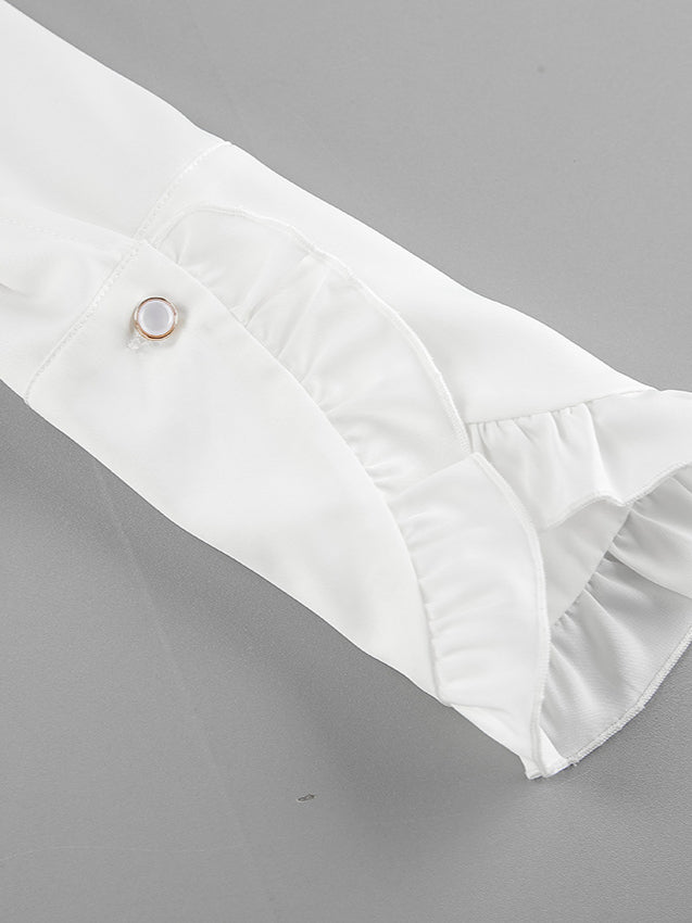 Ruffled Victorian Style Fitted Blouse