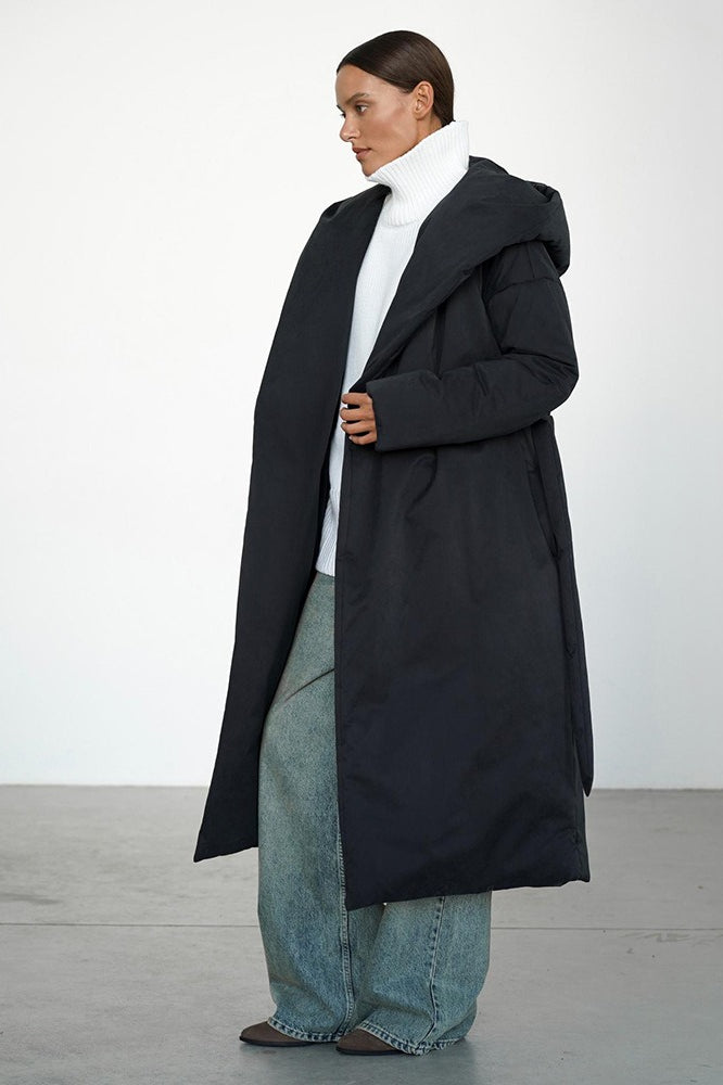 Solid Color Long Cotton Coat