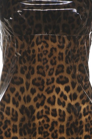Strapless Leopard Patch Mini Dress