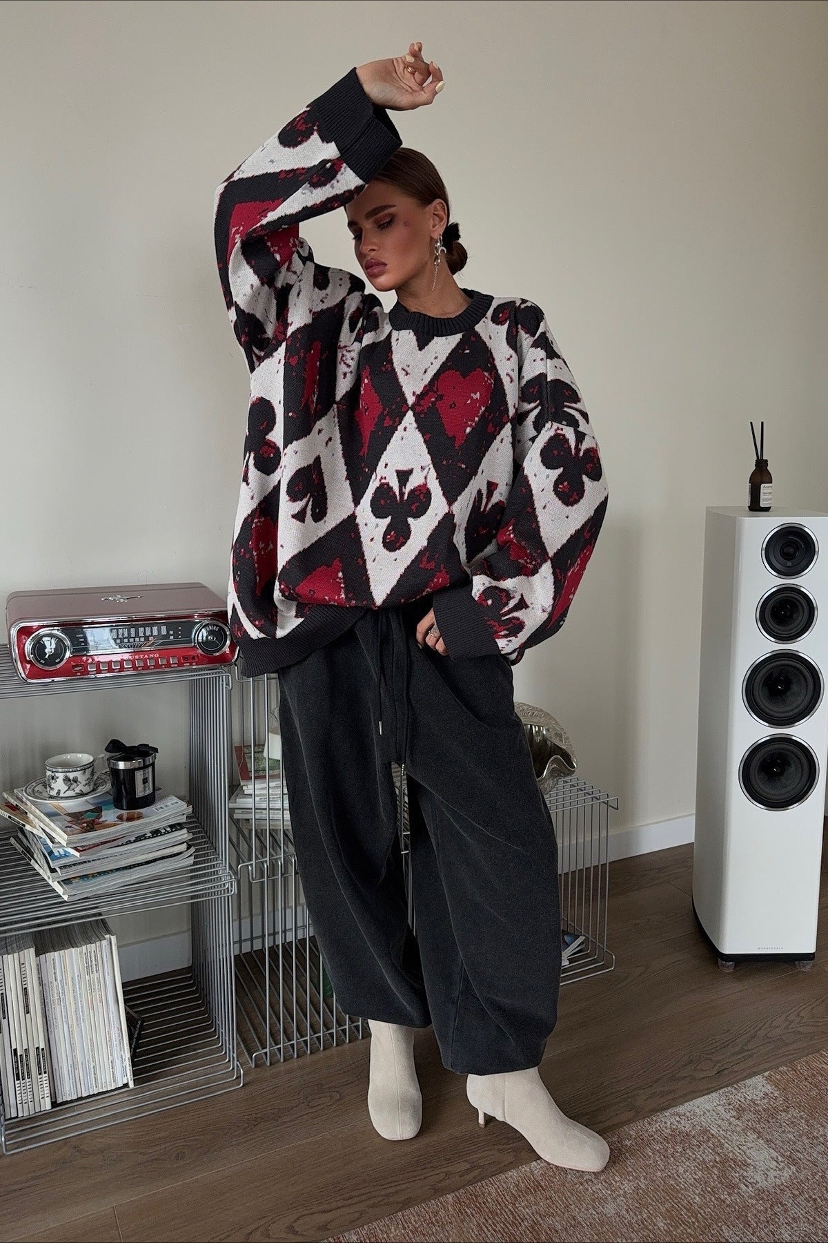 PrincessAce Gothic Plaid Knit Sweater for Trendy Style