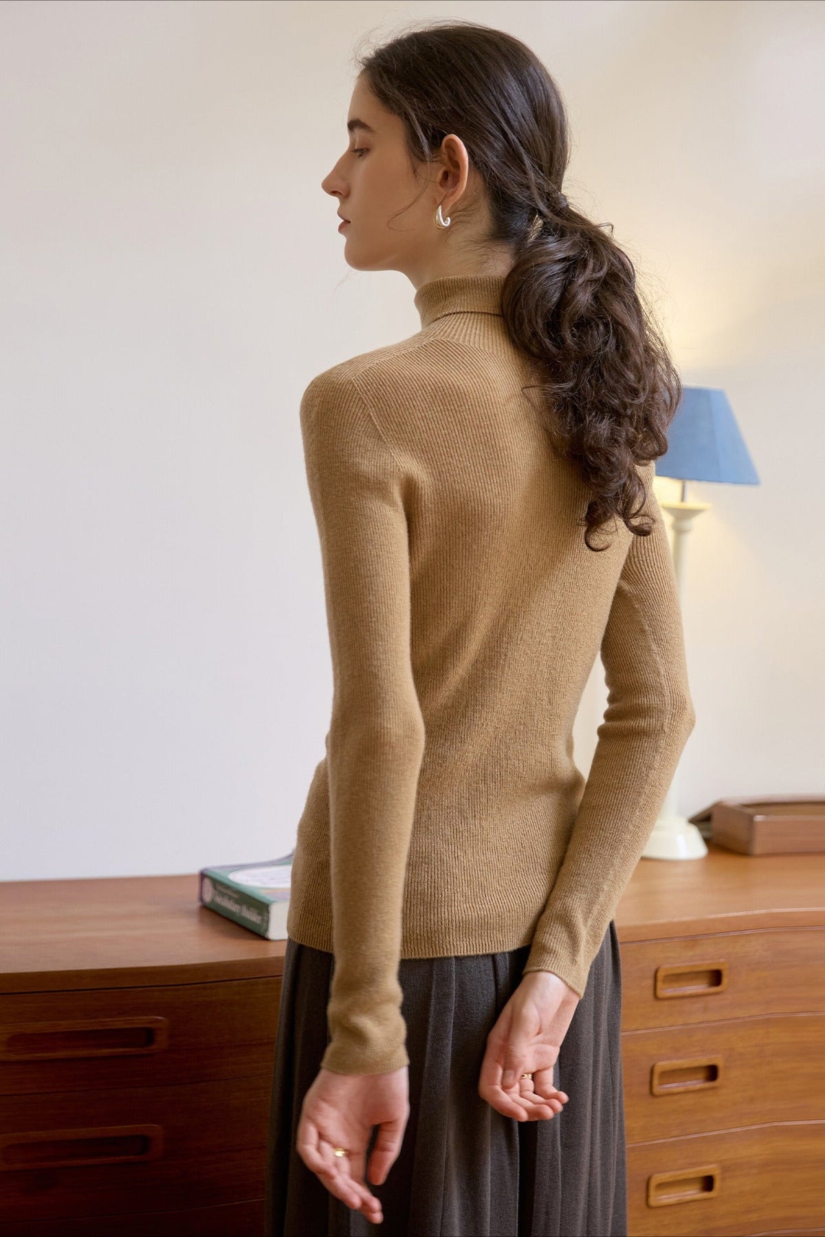Pure Wool Turtle Neck Knit Top