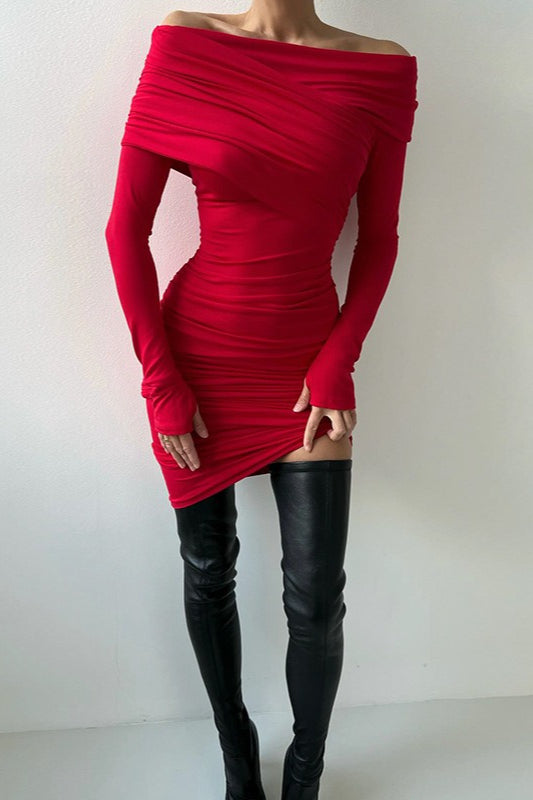 Elegant Red Bodycon Maxi Dress