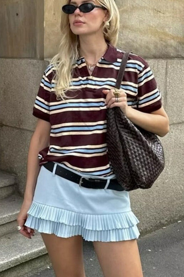 Low Waist Pleated Mini Skirt