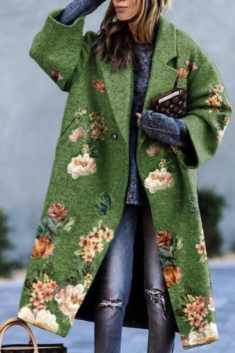 Buttoned Cotton Blends Grid Printed Outerwear Fashionpara