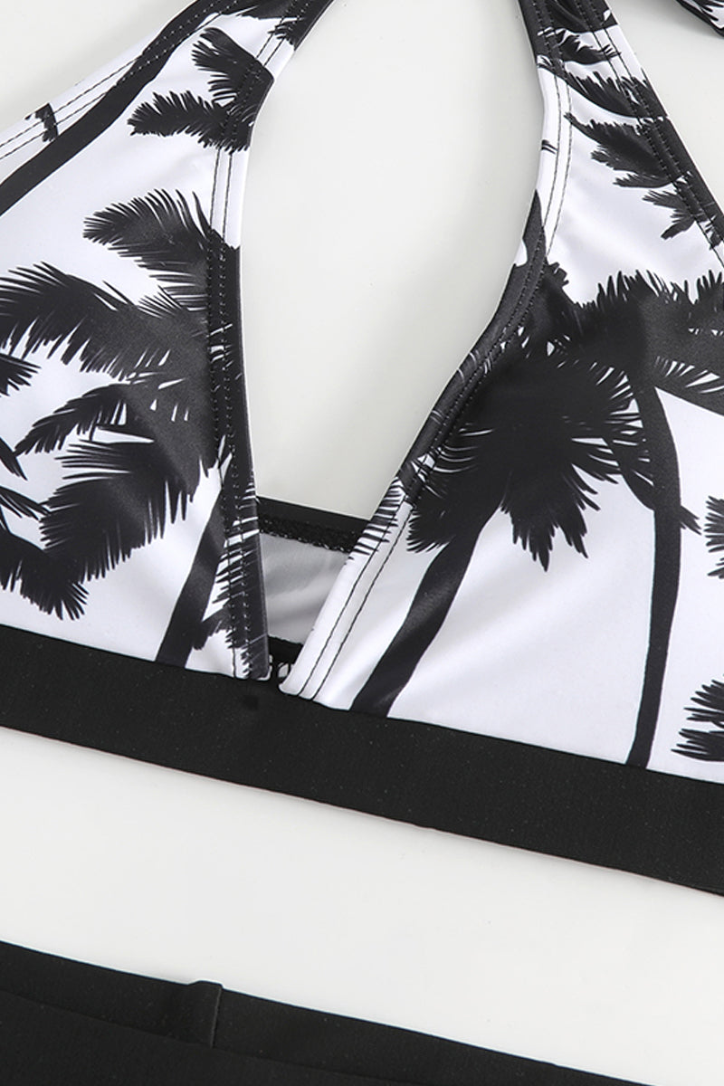 Coconut Print Top Pants Two Piece Swimwear - Fashionpara