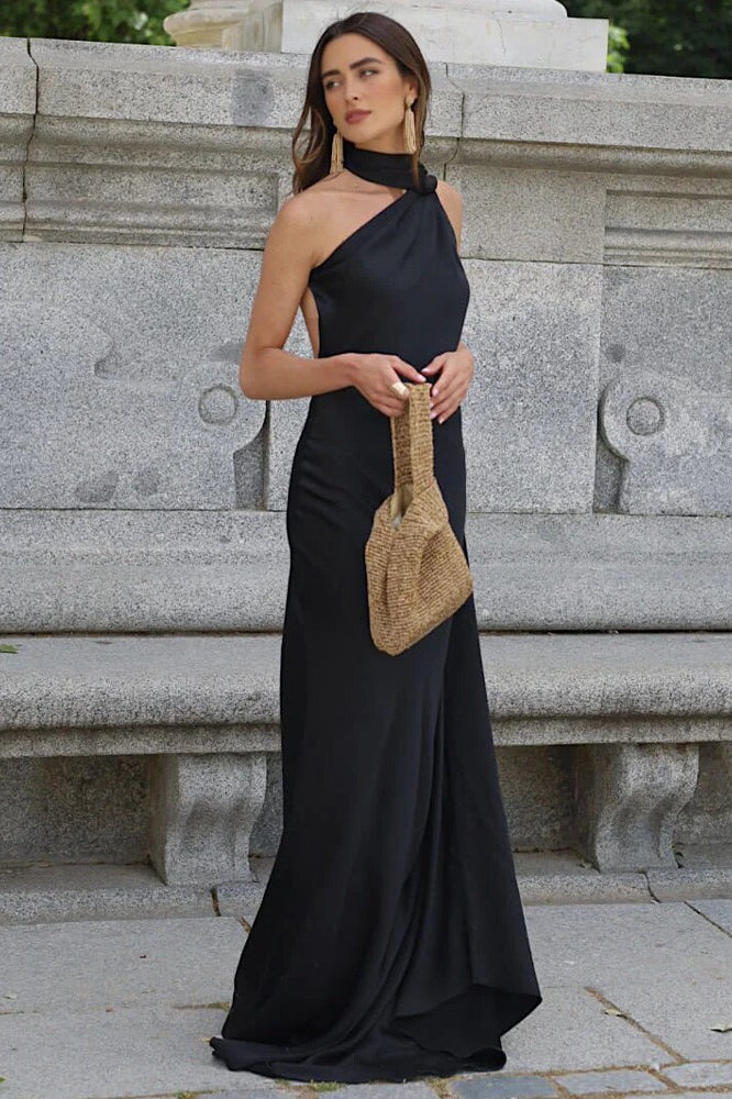 Backless Sash Tie Party Dress - Fashionpara