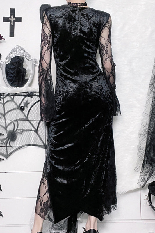 Split Lace Sleeve Gothic Dress