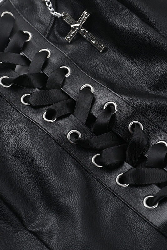 Gothic Studded Strapless Bustier Corset - Fashionpara