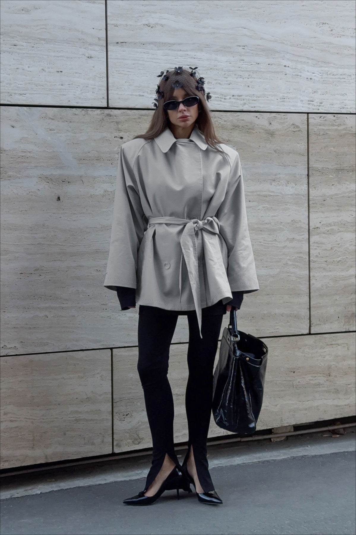 Elegant Vintage Belted Trench Coat for Timeless Style