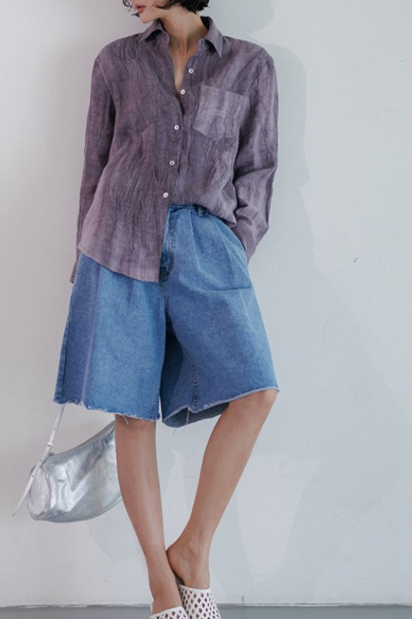 Old Money Wave Texture Blouse