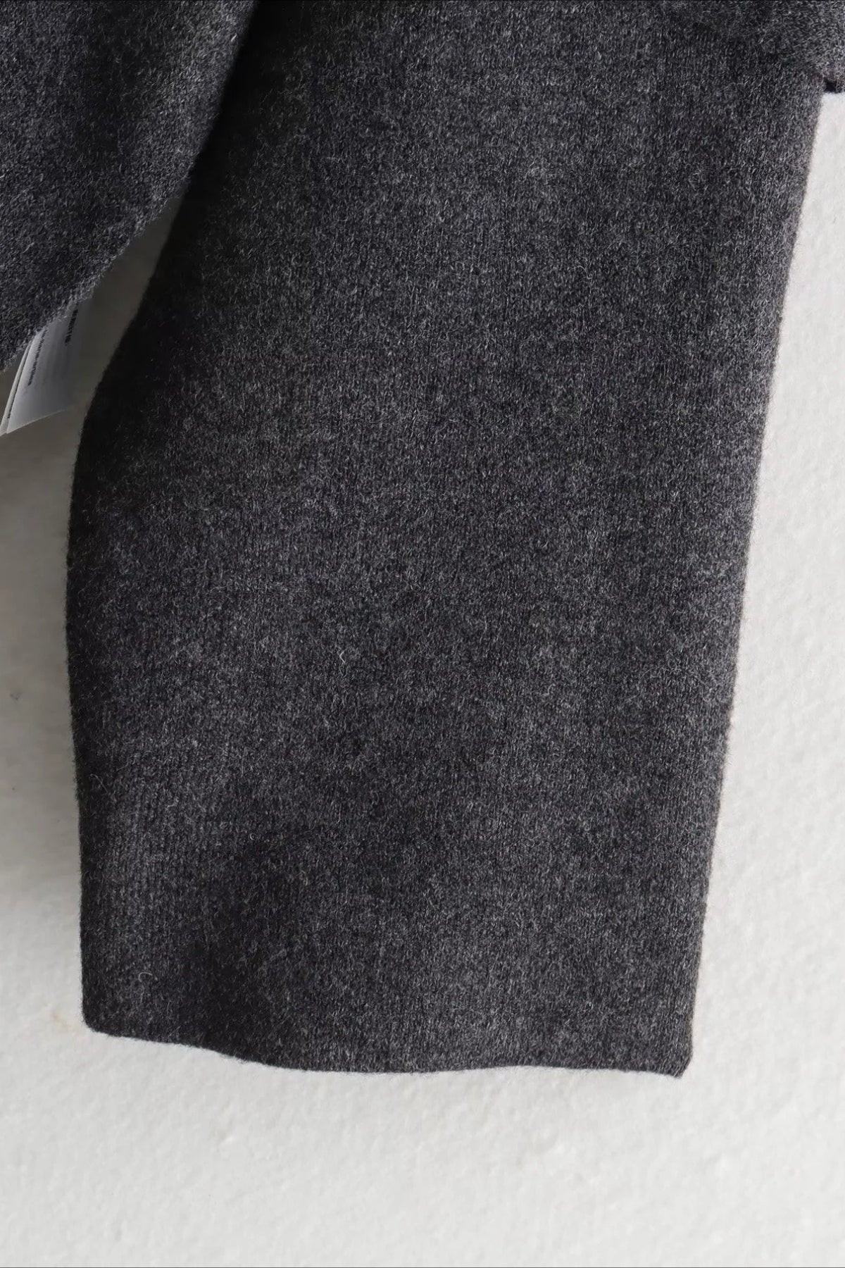 Cropped Knit Asymmetric Scarf Collar Coat - Fashionpara