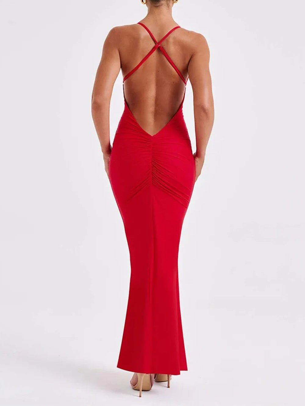Backless Sleeveless Maxi - Fashionpara