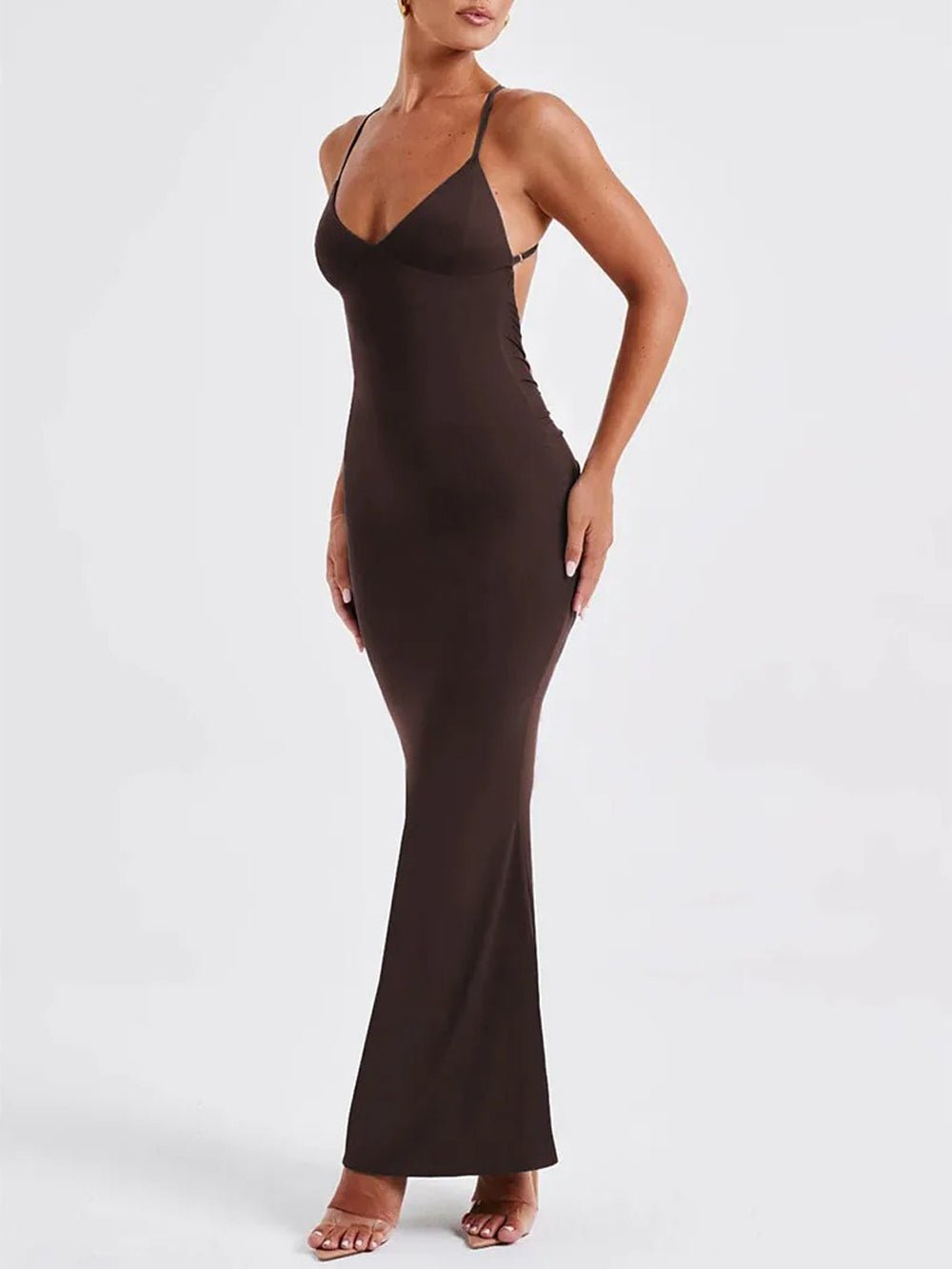 Backless Sleeveless Maxi - Fashionpara