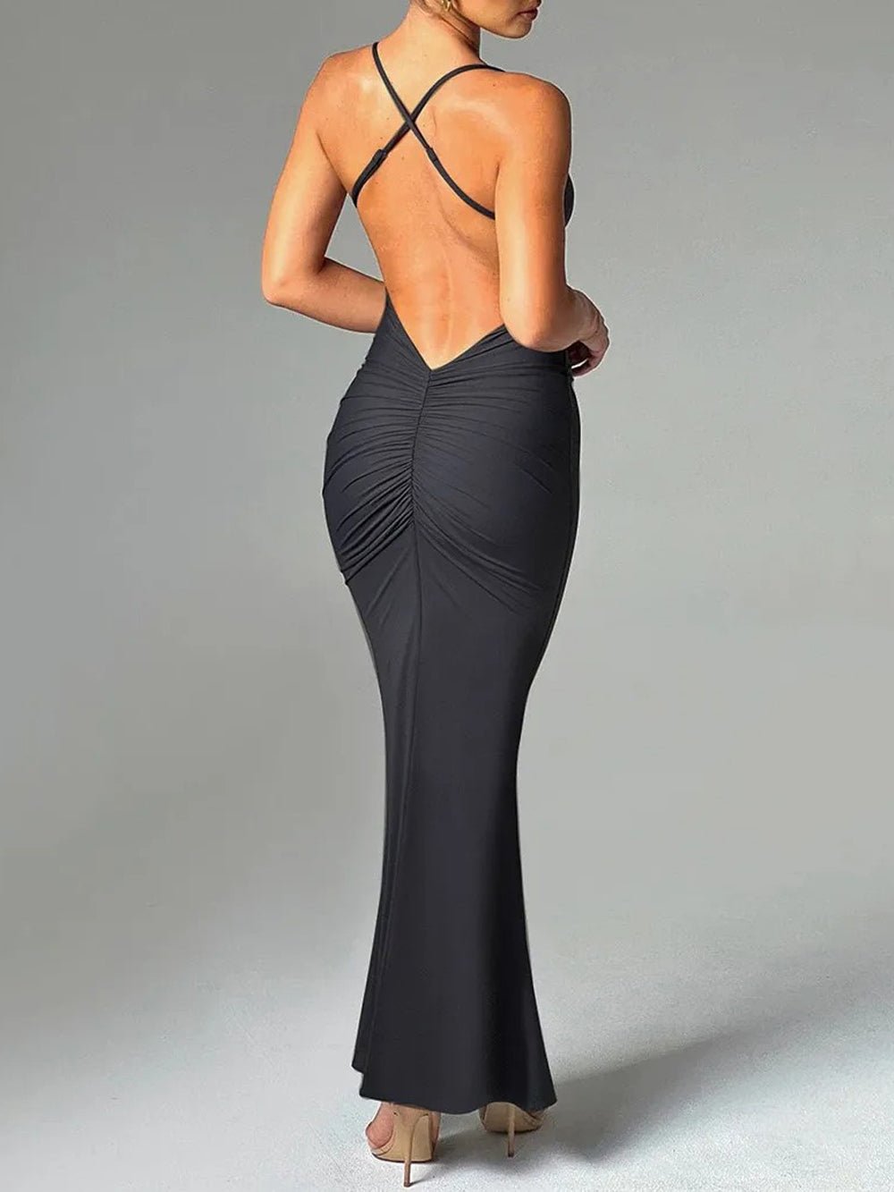 Backless Sleeveless Maxi - Fashionpara