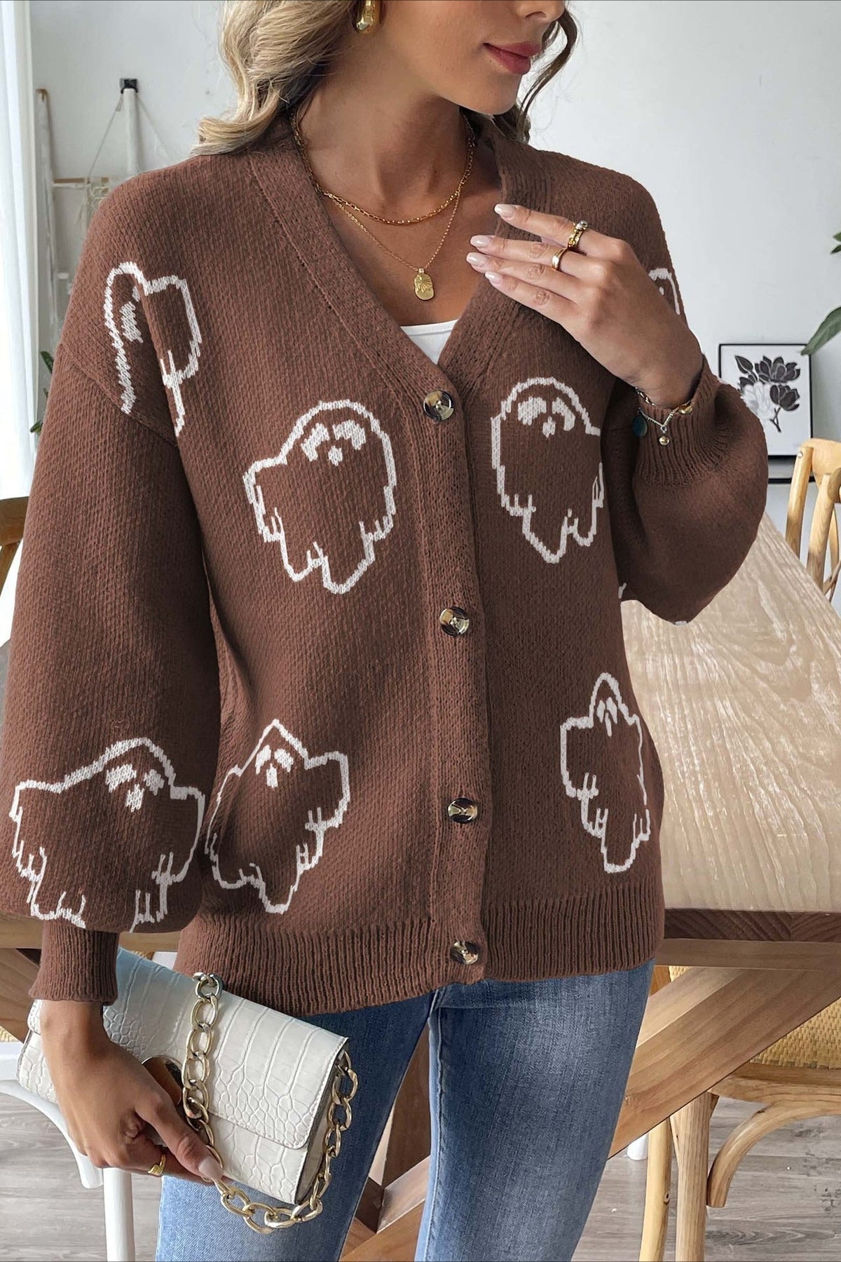 Jacquard Button Cardigan 11