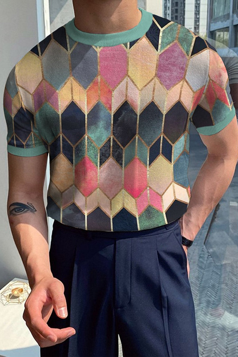 Men's Round Neck Knitted T-Shirt - Fashionpara