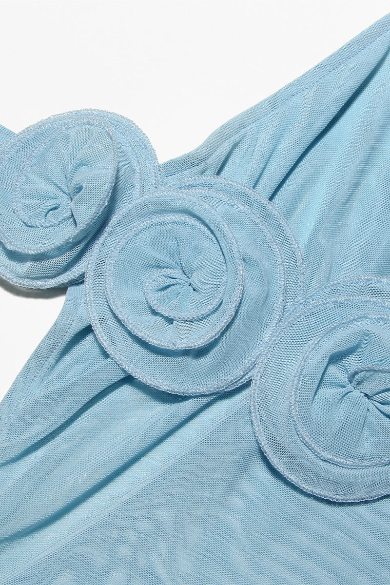 Rosette Halter Neck Backless Maxi Dress 5