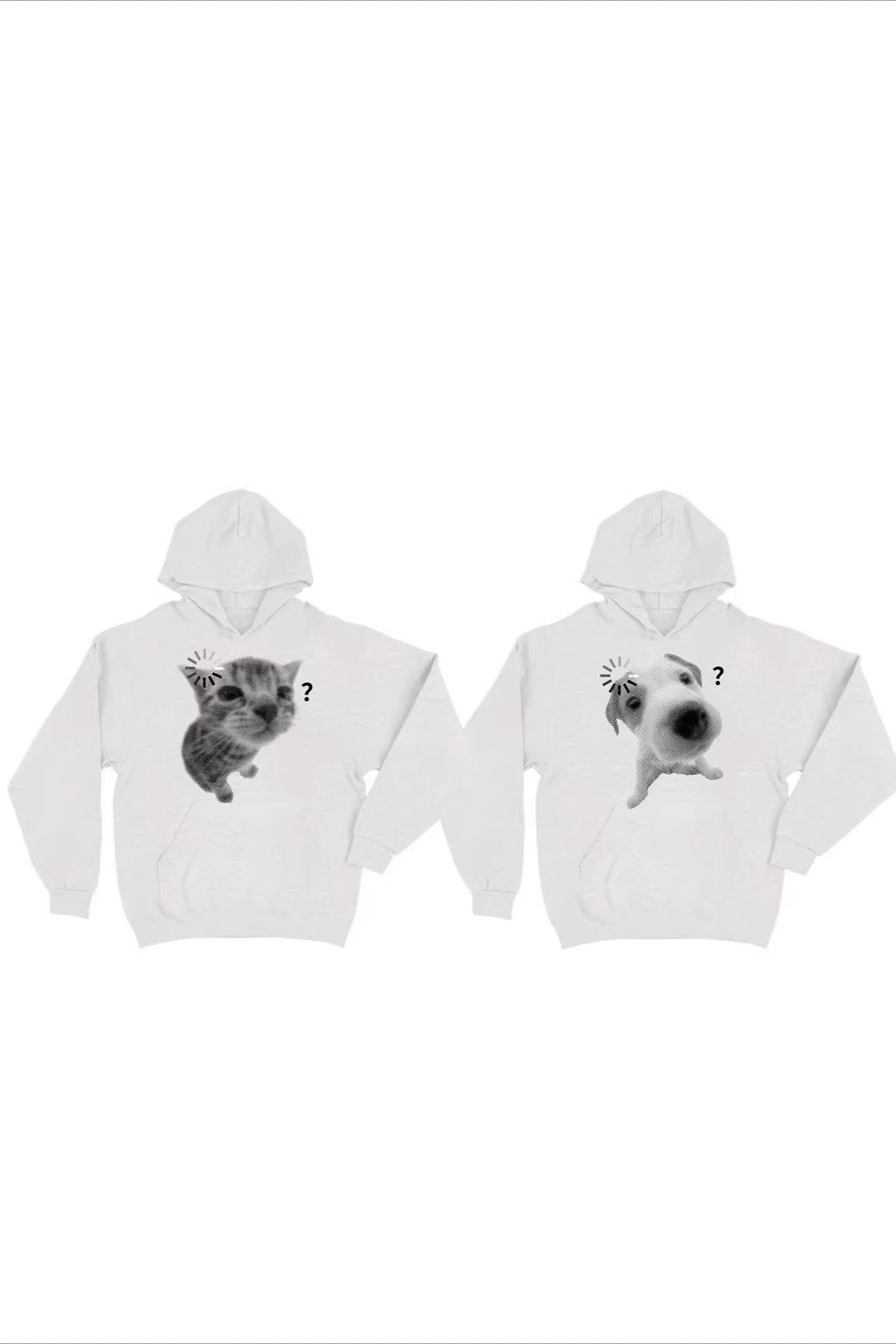 Cat and Dog Graphic Heavyweight Pullover Hoodie 4