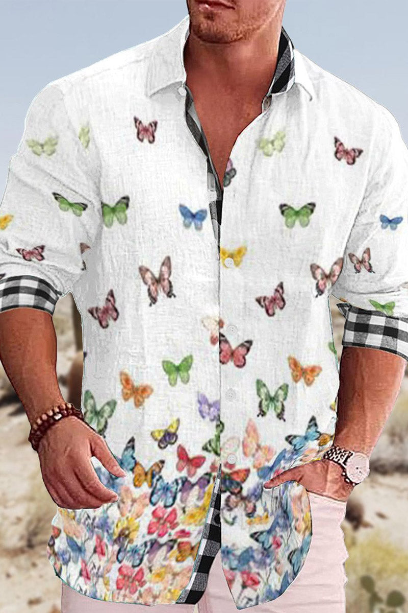 Men's Cotton&Linen Long-Sleeved Fashion Casual Shirt - Fashionpara