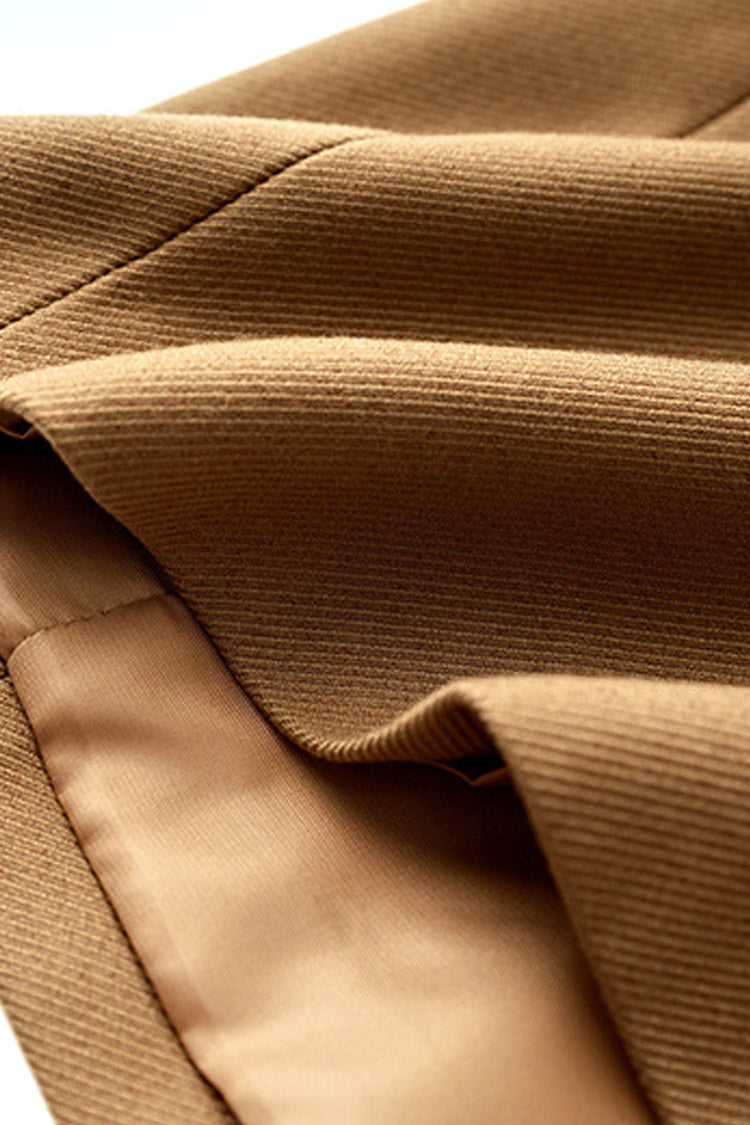 Elegant Wool Blend Belted Overcoat with Shoulder Pads