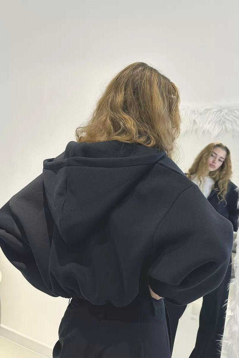 Elegant Hooded Short Coat for Casual Chic Style