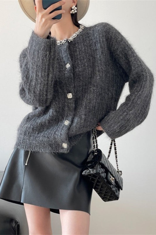 PrincessAce V-Neck Slim-Fit Knit Cardigan for Stylish Comfort