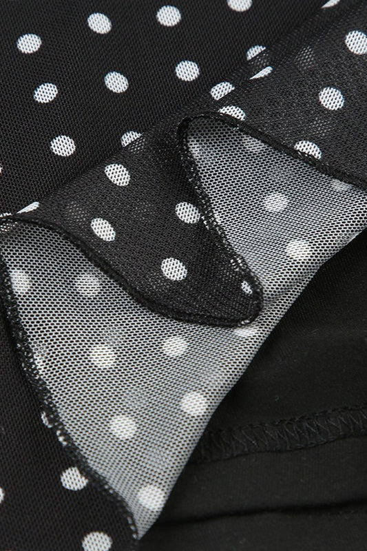 Polka Dot Cowl Neck Spaghetti Strap Maxi Dress