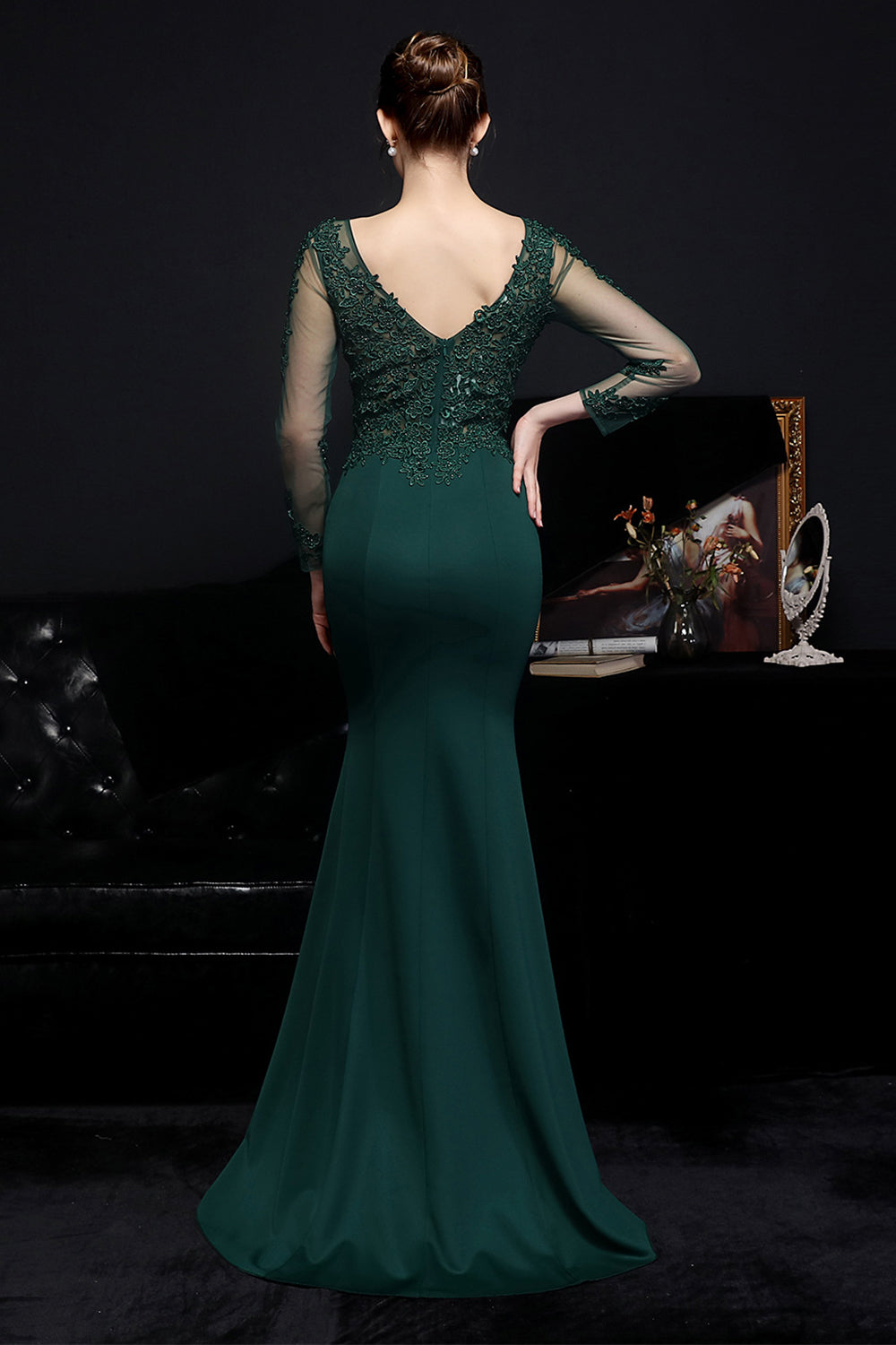 White Applique Mermaid Prom Dress - Fashionpara