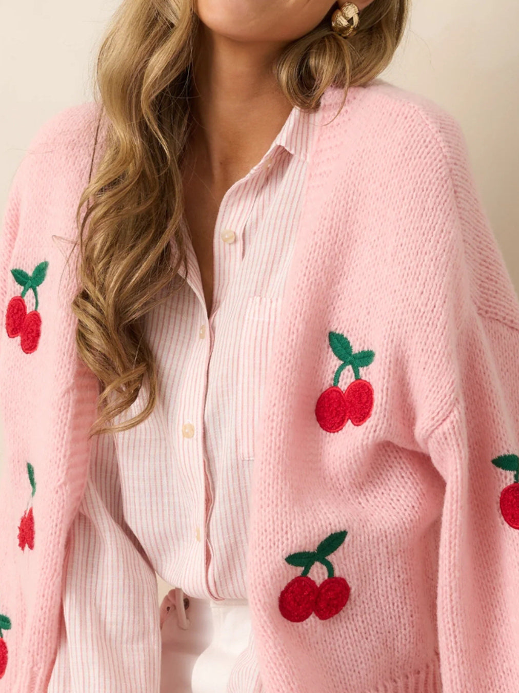 Embroidered Long Sleeve Knit Cardigan 2