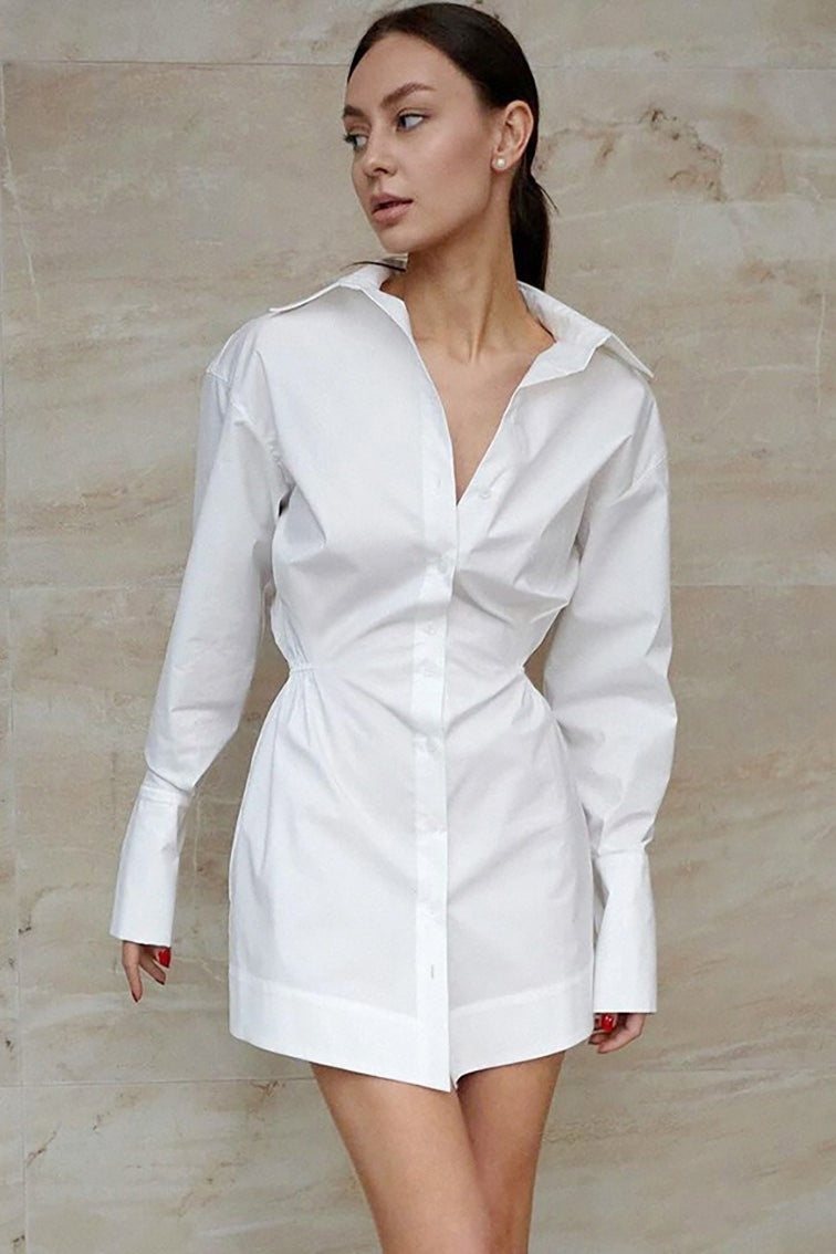 Cotton White Shirt Mini Dress