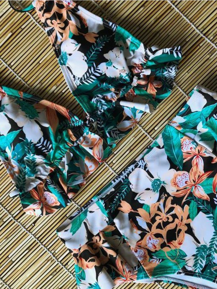 Ruffle Printed Bikini - Fashionpara