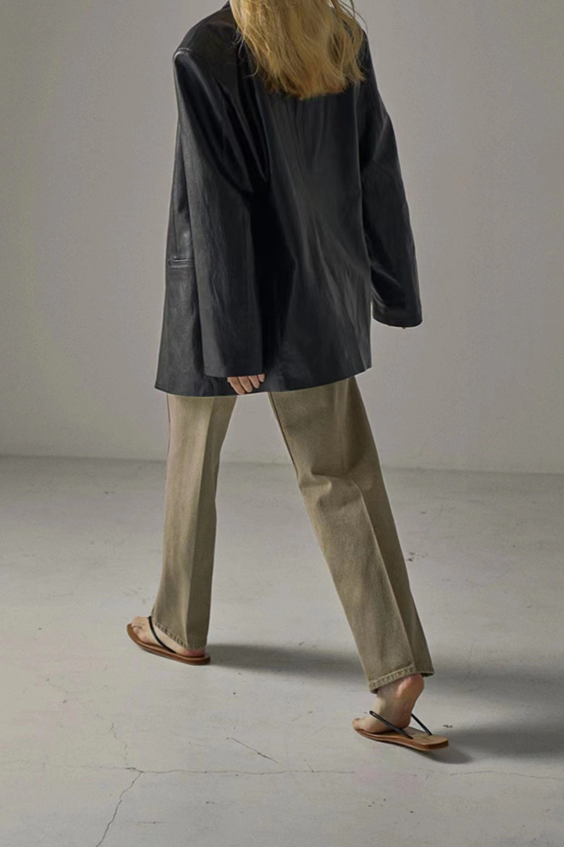 Chic Oversized PU Blazer Coat for Effortless Style