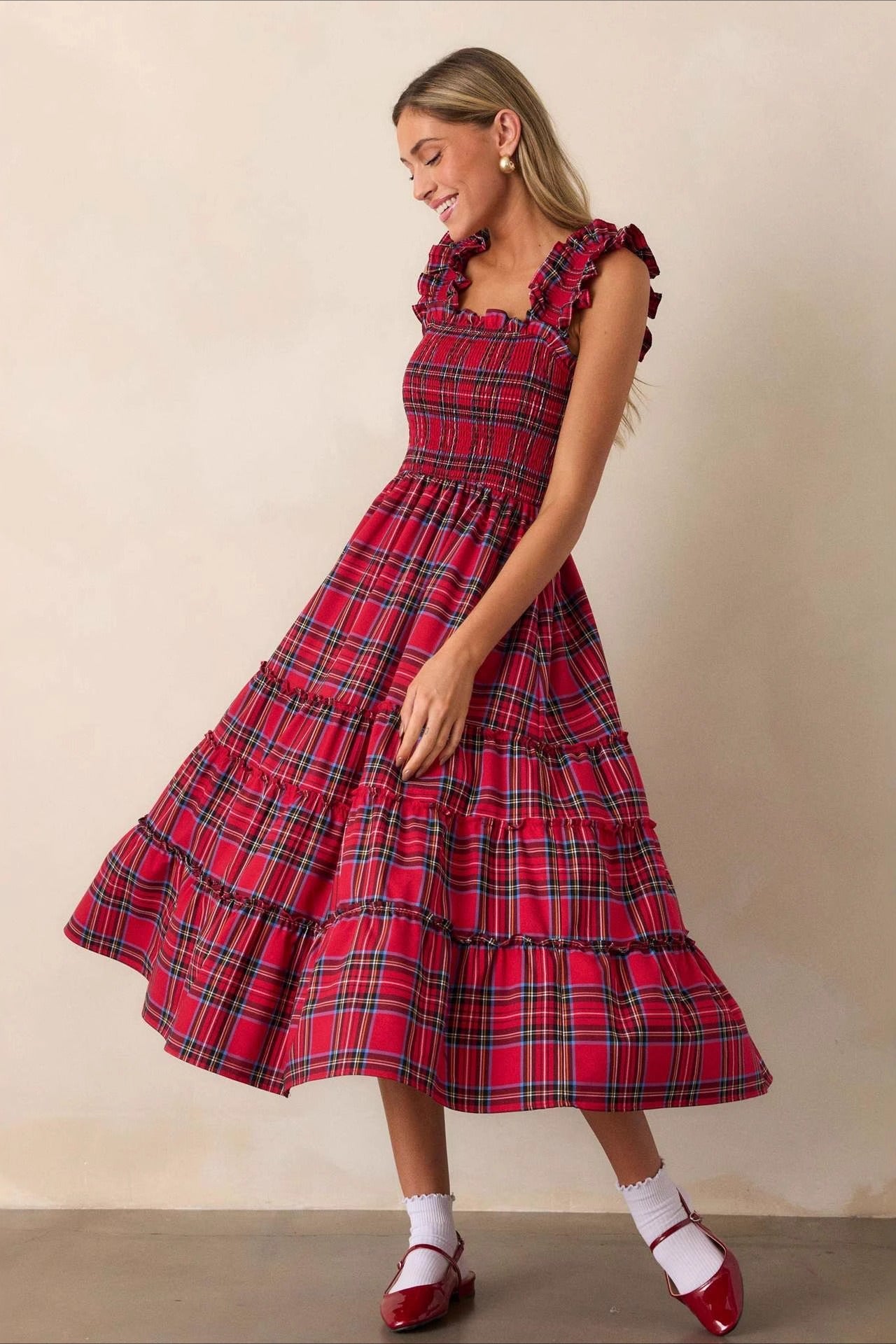 Checkered Slip Party Dress - Fashionpara