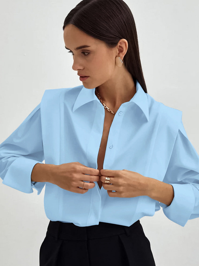 Structured Square Shoulder Panelled Blouse