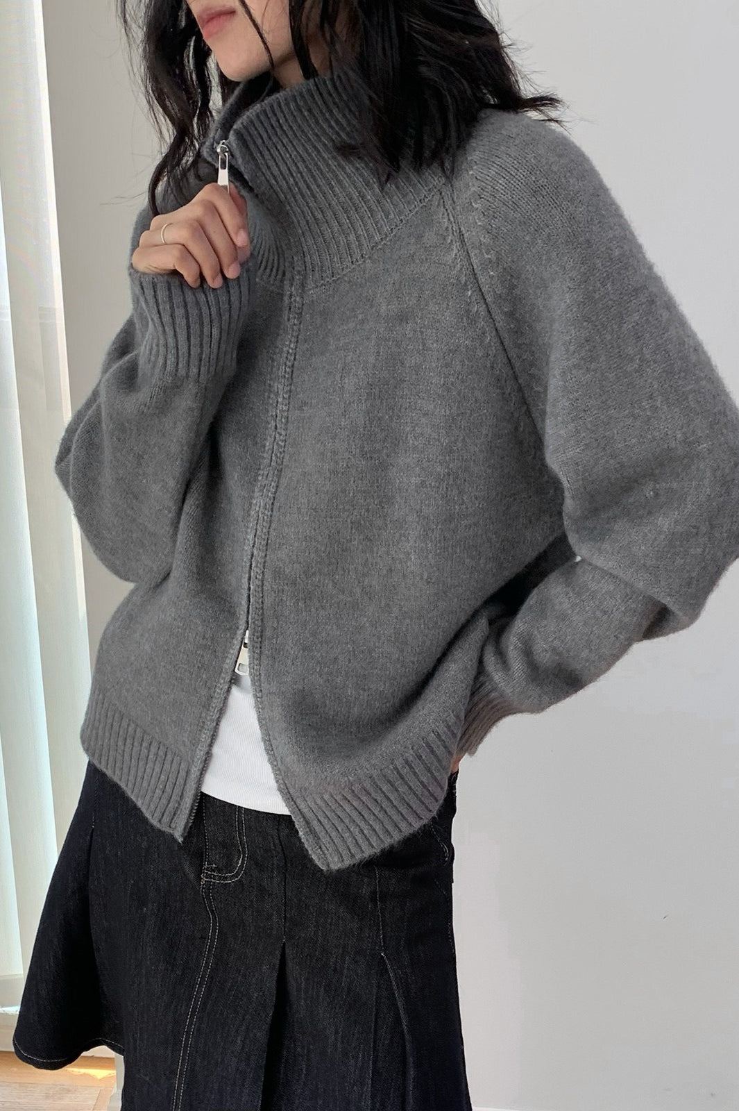 Soft Knit Zipper Cardigan 14
