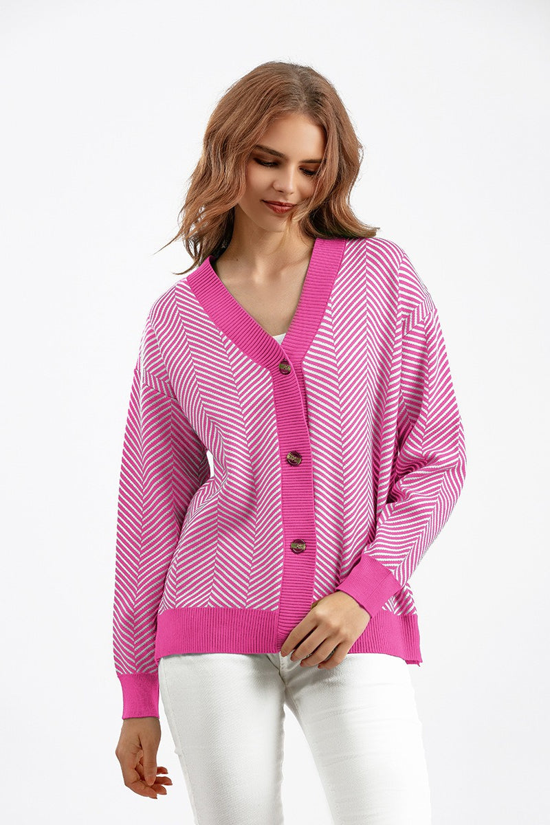 Long Sleeve Loose Knit Cardigan Sweater 2