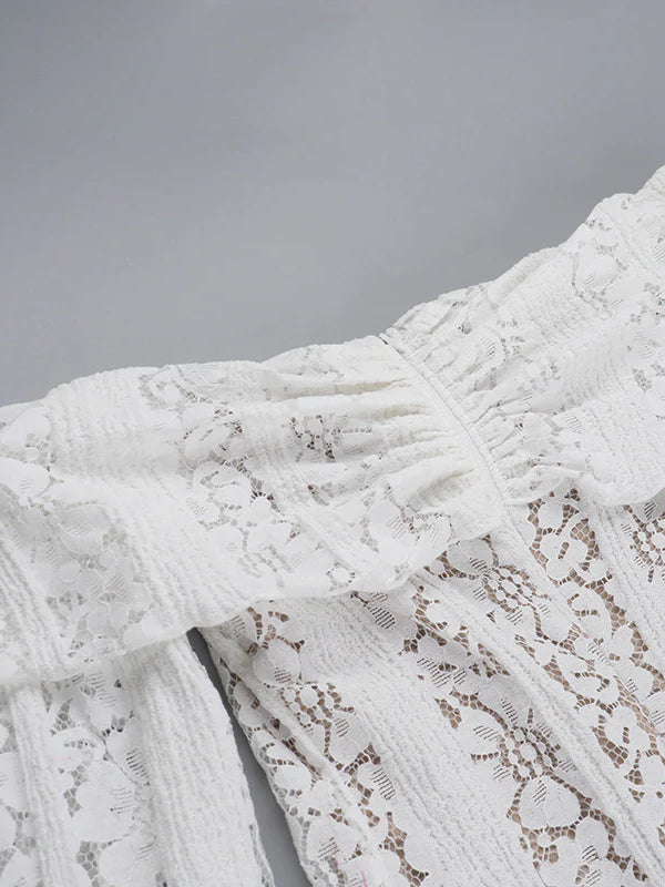 Lace Off-Shoulder Sexy Bodycon Mini Party Dress - Fashionpara