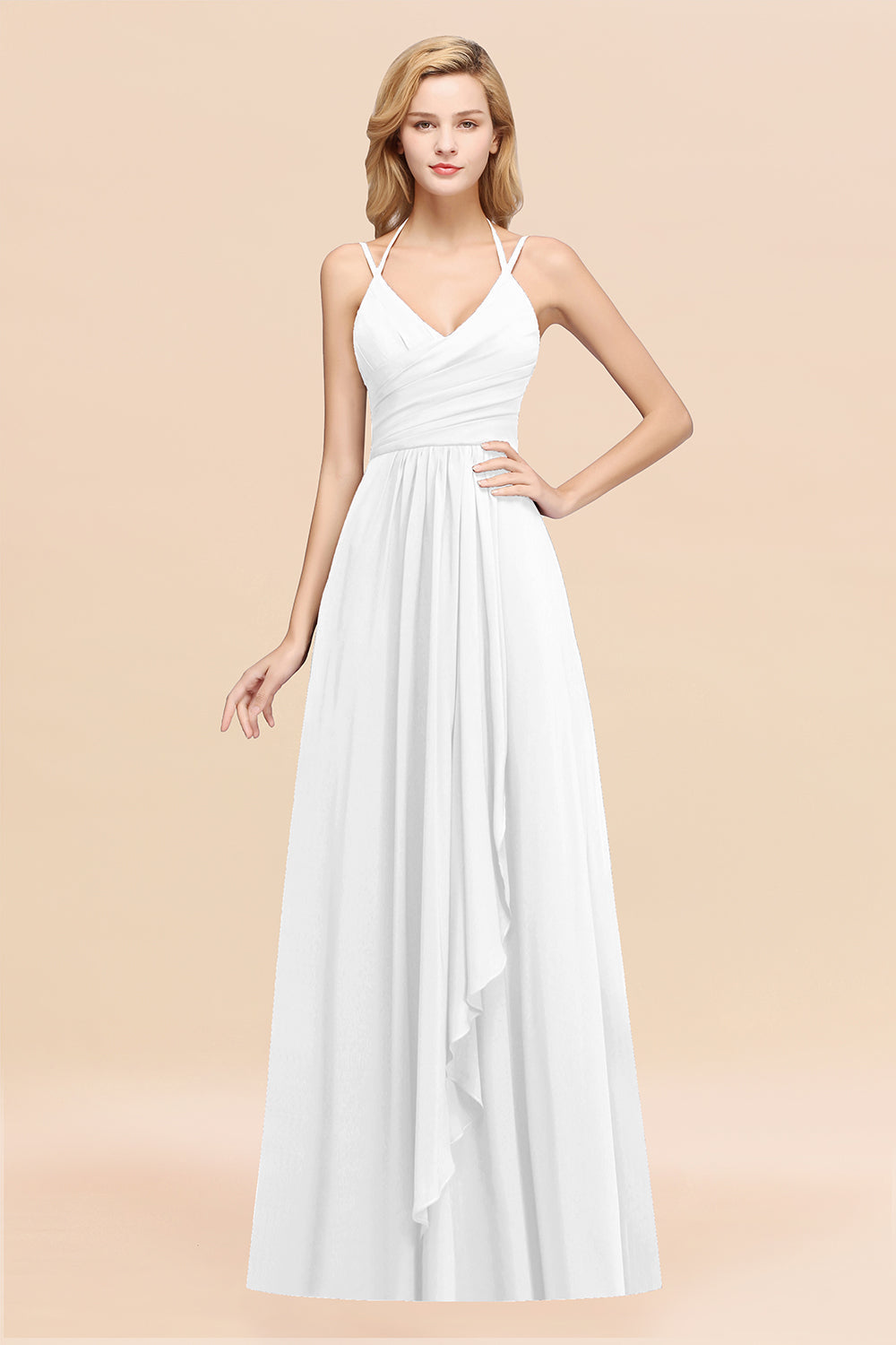 Affordable Chiffon Burgundy Bridesmaid Dresses With Spaghetti Straps - Fashionpara