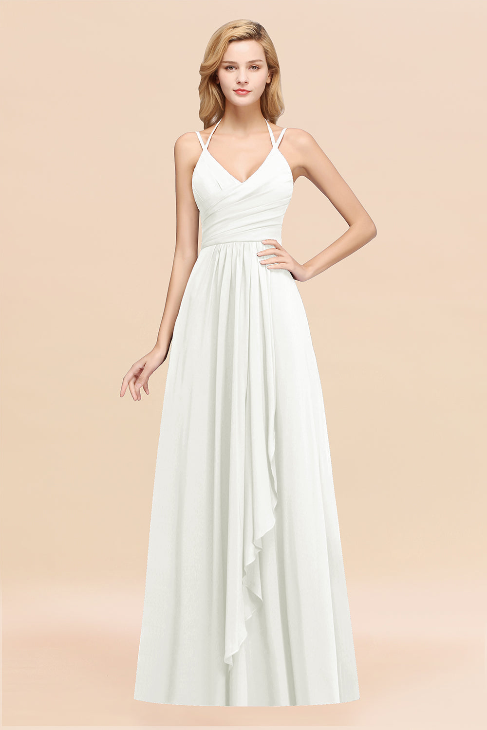 Affordable Chiffon Burgundy Bridesmaid Dresses With Spaghetti Straps - Fashionpara