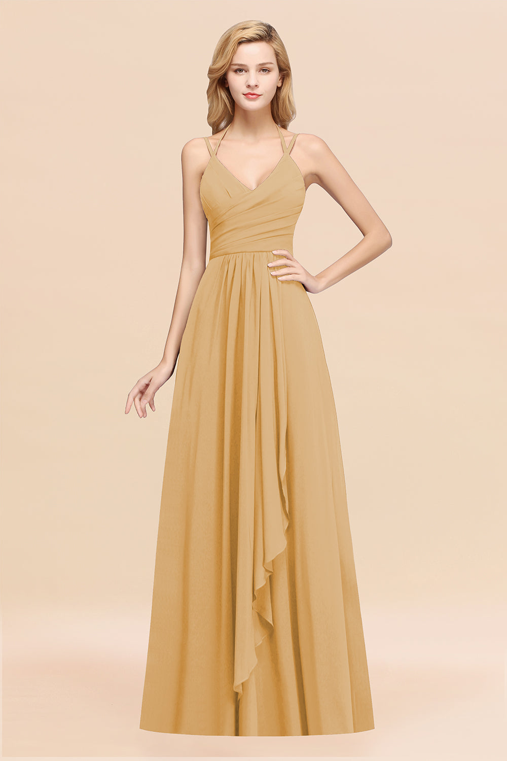 Affordable Chiffon Burgundy Bridesmaid Dresses With Spaghetti Straps - Fashionpara