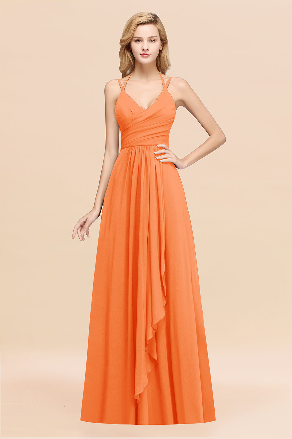 Affordable Chiffon Burgundy Bridesmaid Dresses With Spaghetti Straps - Fashionpara