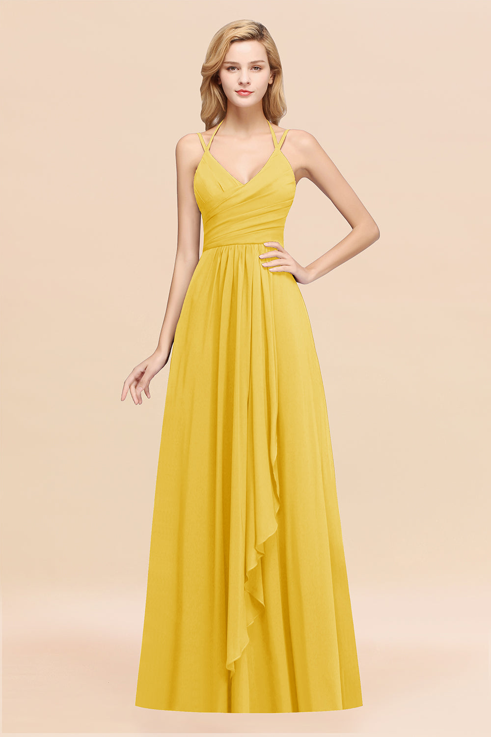 Affordable Chiffon Burgundy Bridesmaid Dresses With Spaghetti Straps - Fashionpara