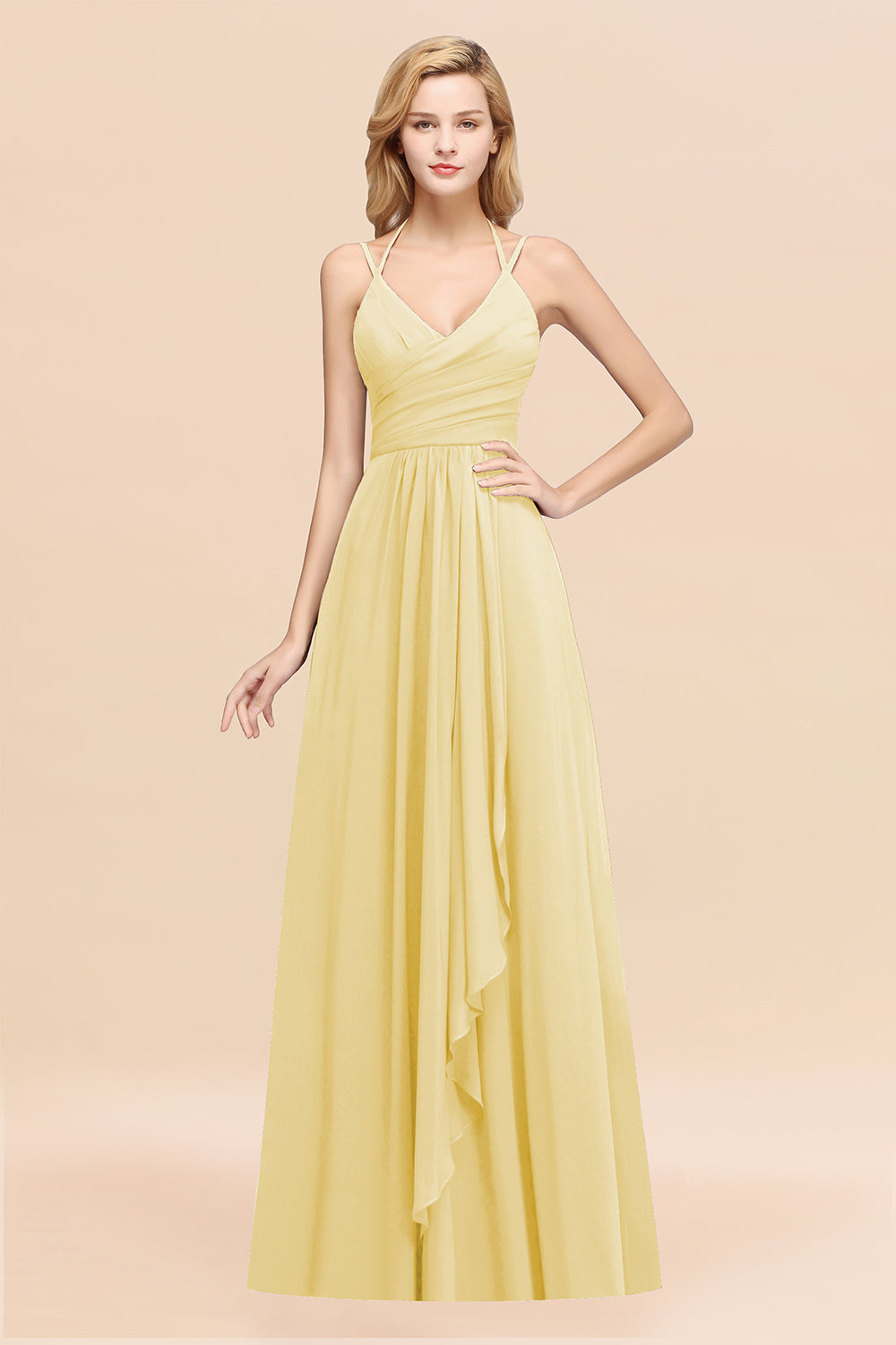 Affordable Chiffon Burgundy Bridesmaid Dresses With Spaghetti Straps - Fashionpara