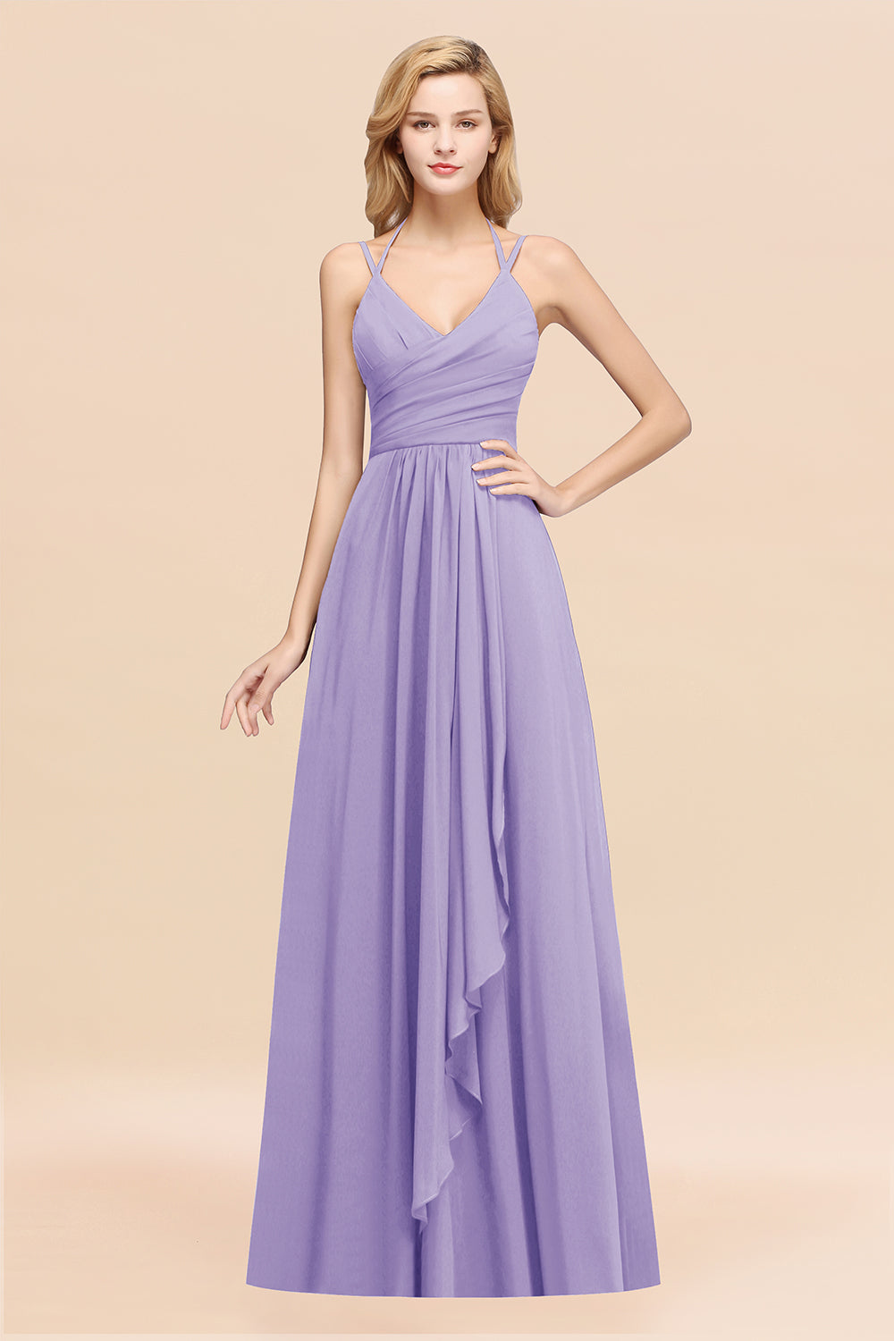 Affordable Chiffon Burgundy Bridesmaid Dresses With Spaghetti Straps - Fashionpara