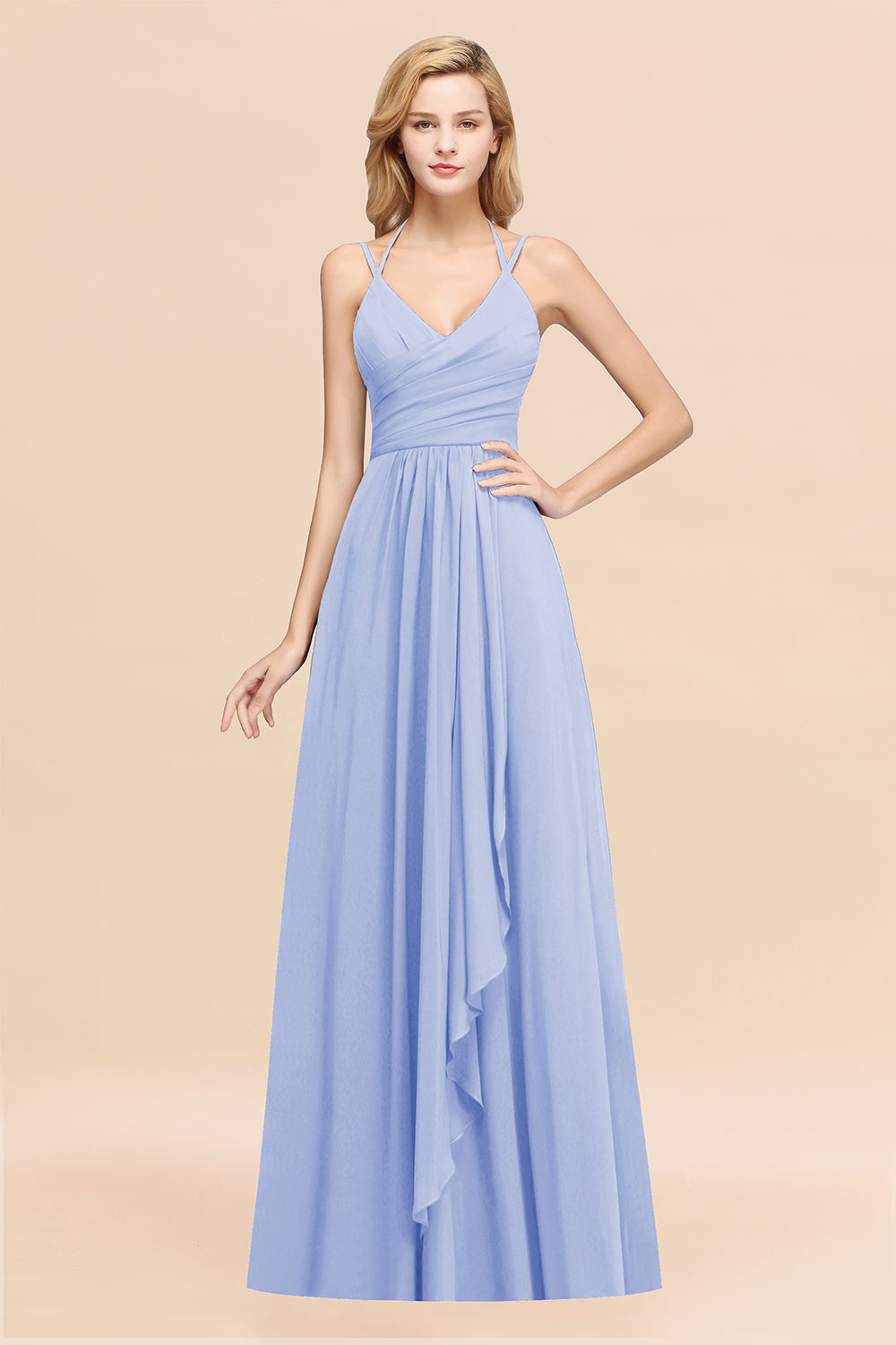 Affordable Chiffon Burgundy Bridesmaid Dresses With Spaghetti Straps - Fashionpara